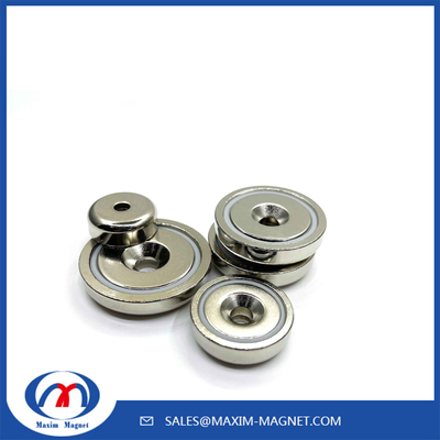 China Neodymium magnet assembly POT/Cab/holding/Mount magnets with holes/screws supplier