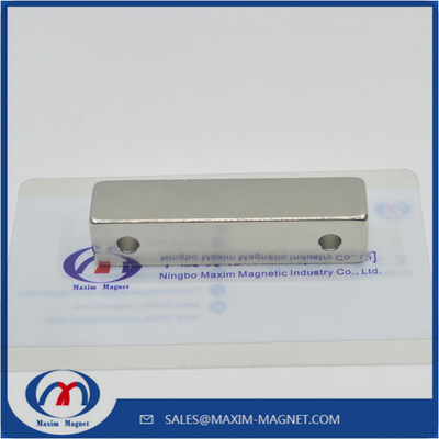 China N52 Super Long Rectangular Neodymium Countersunk Bar Magnet supplier