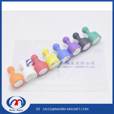 Neodymium magnet assembly ABS Plastic magnetic push pin in red color supplier