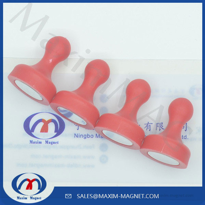 Neodymium magnet assembly ABS Plastic magnetic push pin in red color supplier