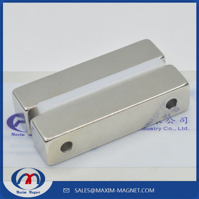 super strong Neodymium block magnets with countersunk holes supplier
